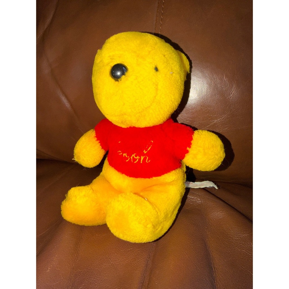 Vintage Sears Walt Disney Winnie the Pooh Plush Red Shirt Stuffed Animal Toy